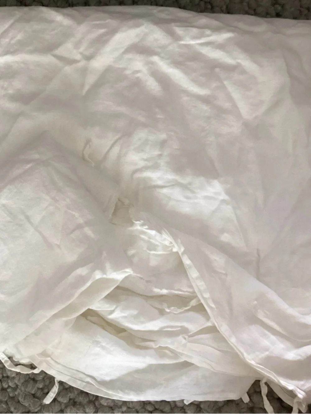 Pom Pom at Home White Blair Duvet Cover and Shams- Linen